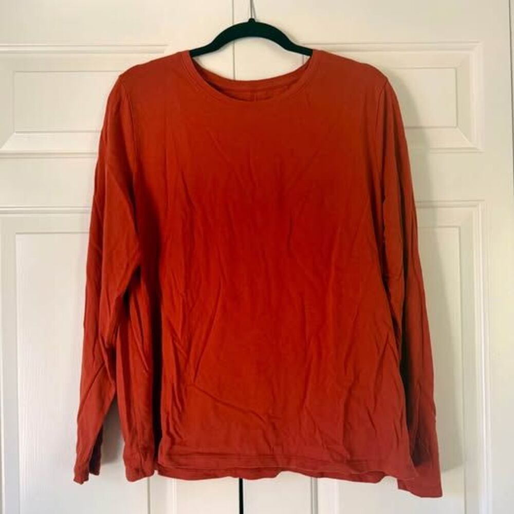 Time and Tru Rust Long-Sleeve Crewneck Top — XXL (20)